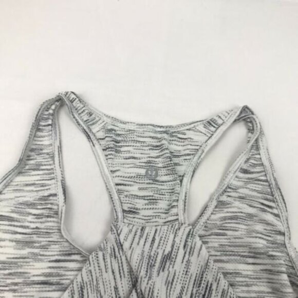 Lululemon Essential Tank Tiger Space Dye Black White Size 8 - Picture 9 of 9